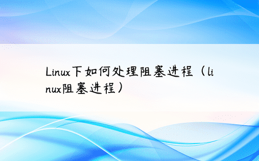 Linux下如何处理阻塞进程（linux阻塞进程）