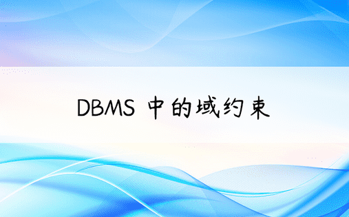 DBMS 中的域约束 
