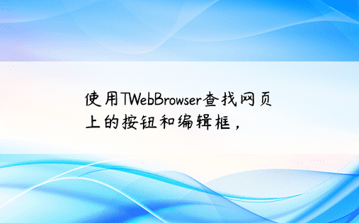 使用TWebBrowser查找网页上的按钮和编辑框，